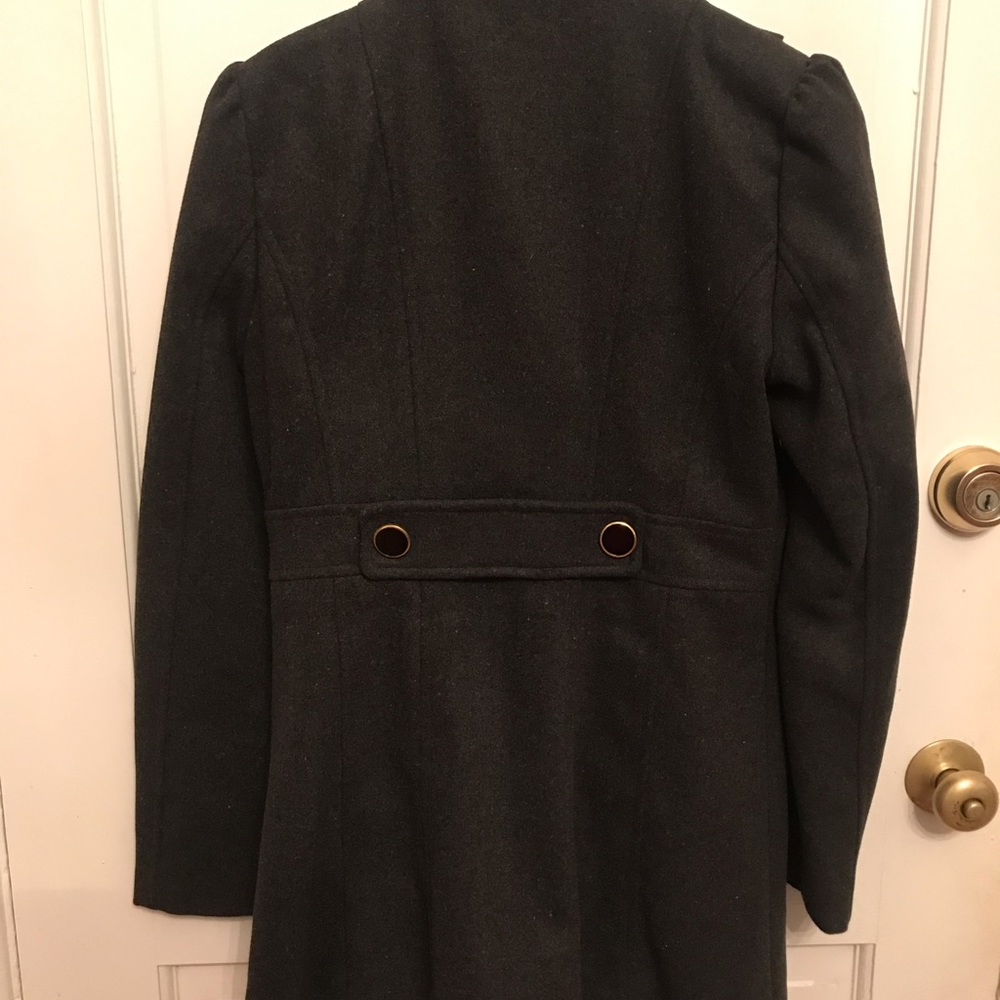 Gray Ruffle Peacoat - Picture 2 of 3
